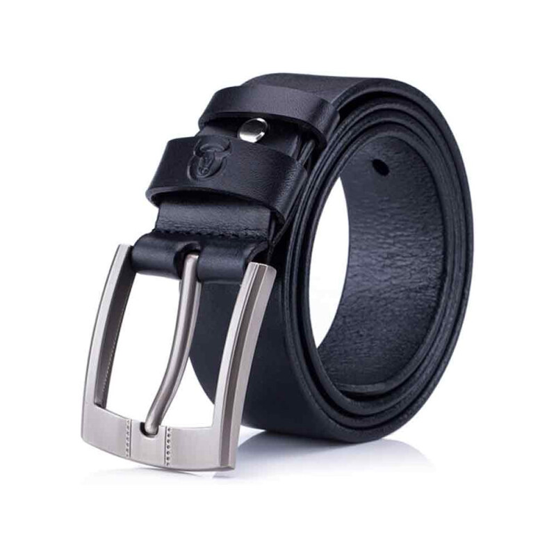 Bullcaptain pánsky kožený opasok Quest Čierny 65227256