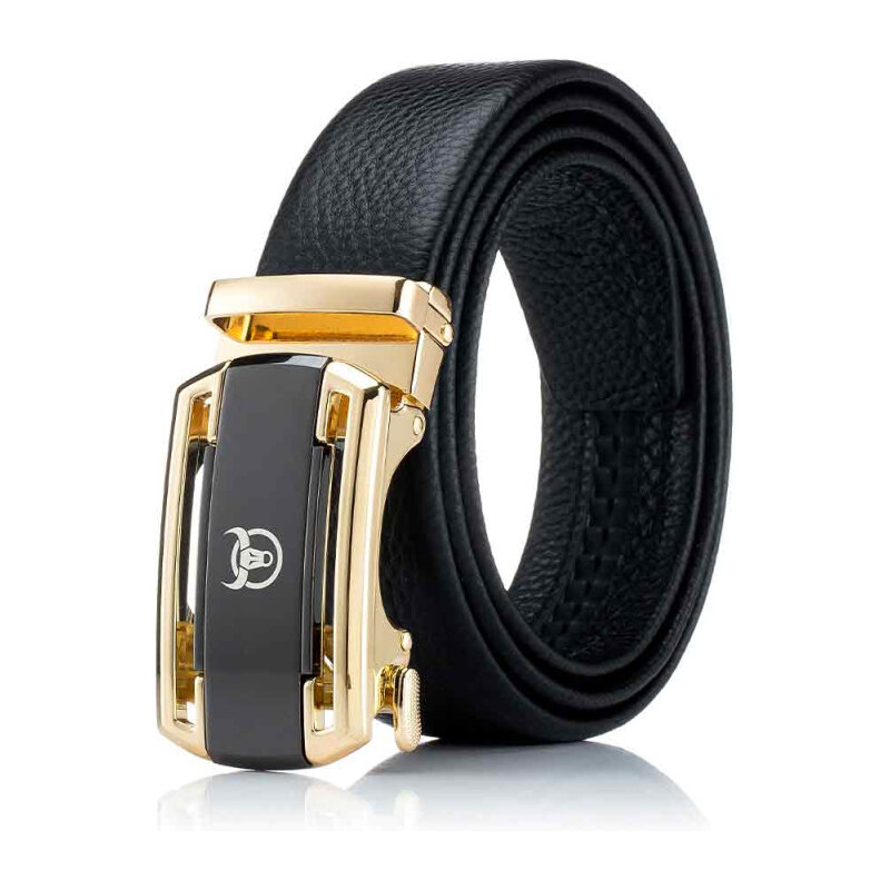 Bullcaptain pánsky kožený opasok automat Defense Zlatý 65227283