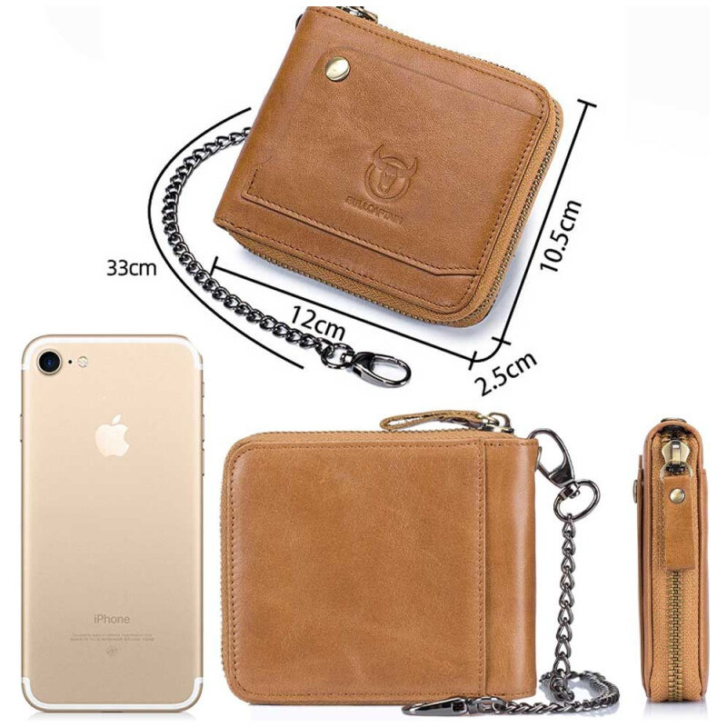 Bullcaptain kožená peňaženka s retiazkou Gwen Camel