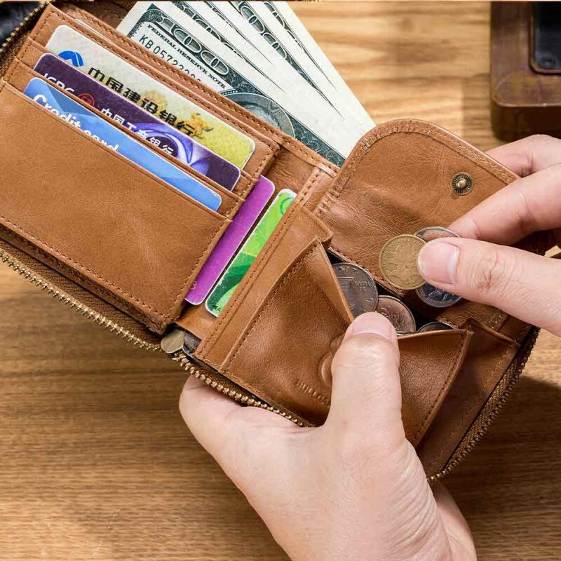 Bullcaptain kožená peňaženka s retiazkou Gwen Camel