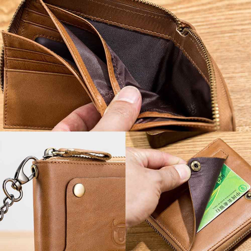 Bullcaptain kožená peňaženka s retiazkou Gwen Camel