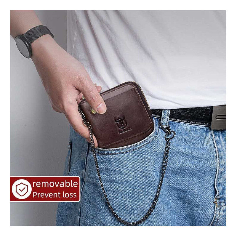 Bullcaptain kožená peňaženka s retiazkou Gwen Camel