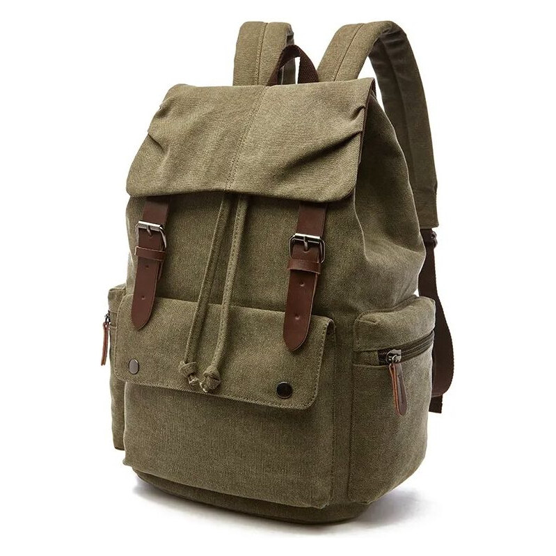 Canvasio plátený canvas retro batoh Adventure Zelený 23L 65227400