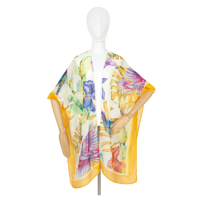 ArtOfPolo pončo na plavky Pareo Wild tropics Žlté 65227472