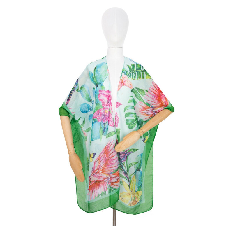 ArtOfPolo pončo na plavky Pareo Wild tropics Zelené 65227471