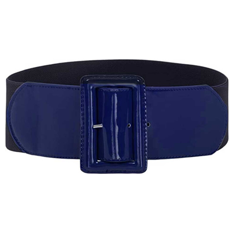 Lifestyle Dámsky strečový široký lesklý opasok Casila Navy Blue 65227487