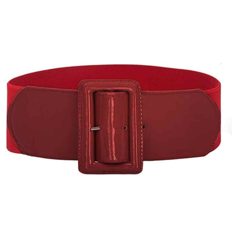 Lifestyle Dámsky strečový široký lesklý opasok Casila Bordový 65227491