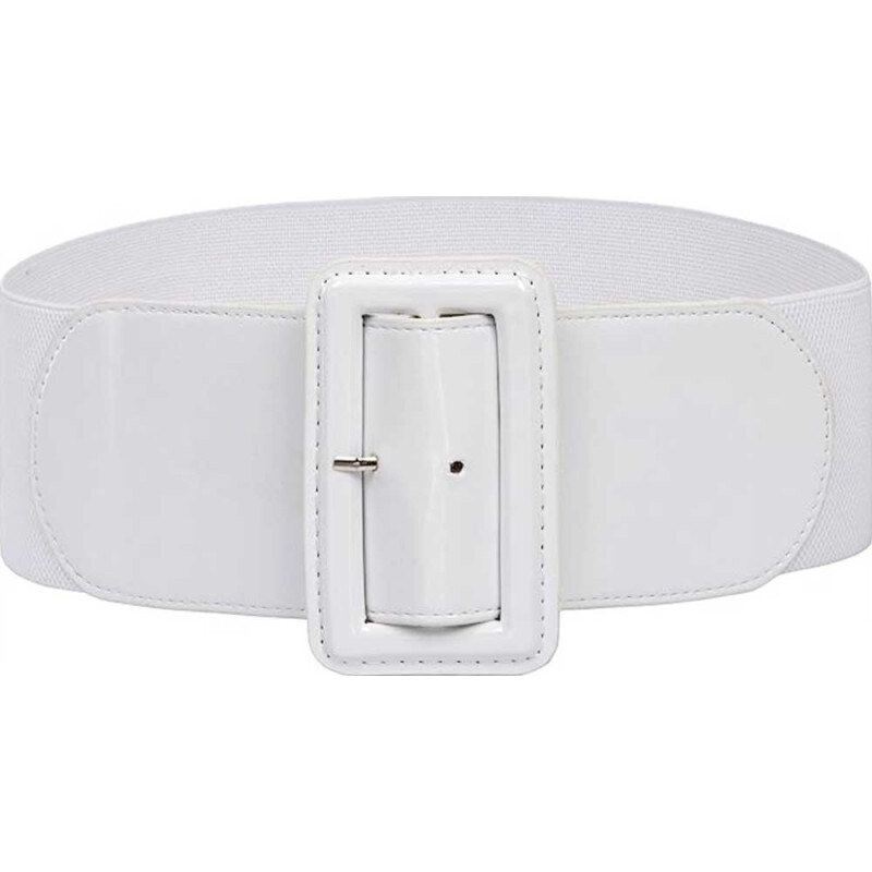 Lifestyle Dámsky strečový široký lesklý opasok Casila Biely 65227493
