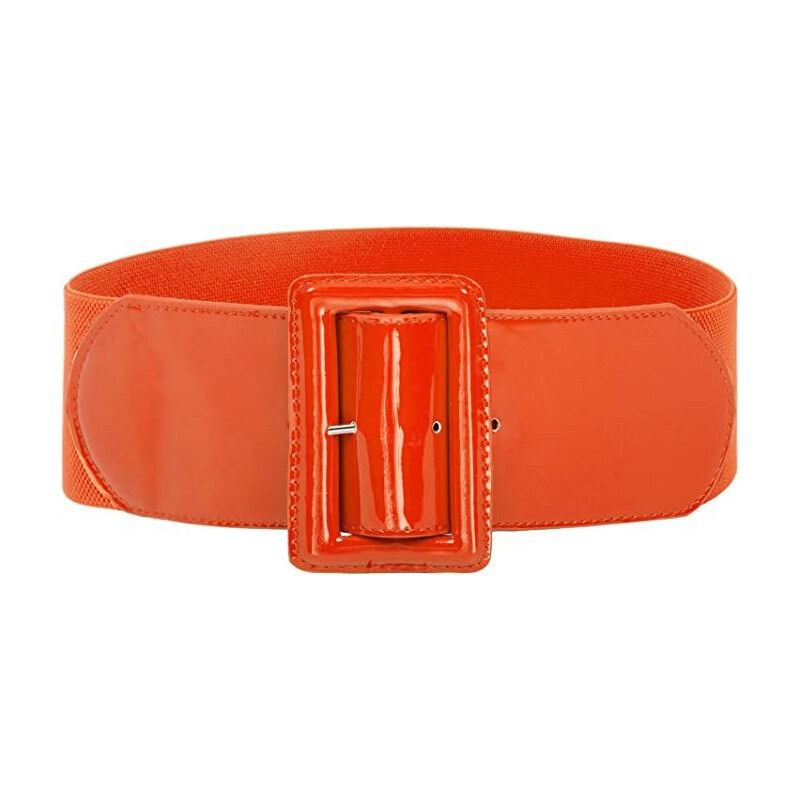 Lifestyle Dámsky strečový široký lesklý opasok Casila Oranžový 65227495