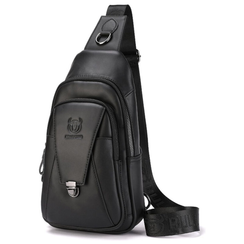 Bullcaptain kožená taška cez rameno Arnaud Čierna 5L 65227505