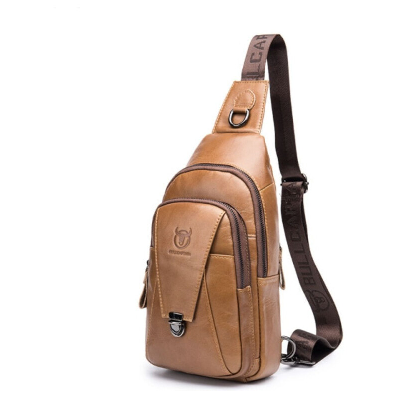 Bullcaptain kožená taška cez rameno Arnaud Camel 5L 65227506