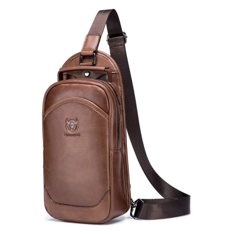 Bullcaptain kožená taška cez rameno Torun Hnedá 5L 65227524