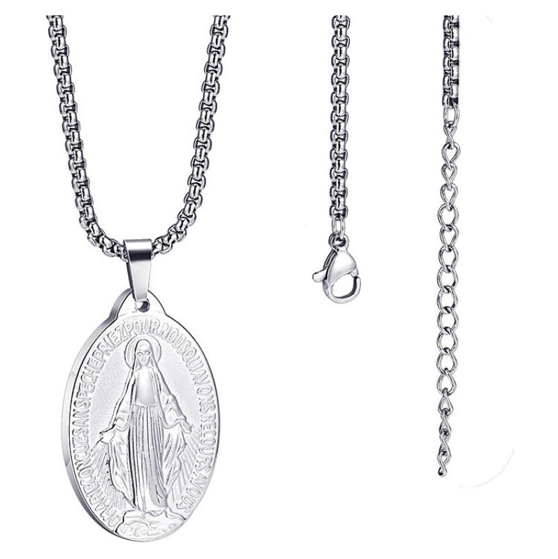 Impress Jewelry Oceľový medailónik Panna Mária Strieborný 65227536