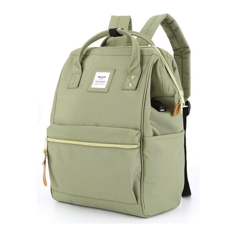 Himawari študentský batoh USB port Apaté Hrdzavo zelená 19L 65227615