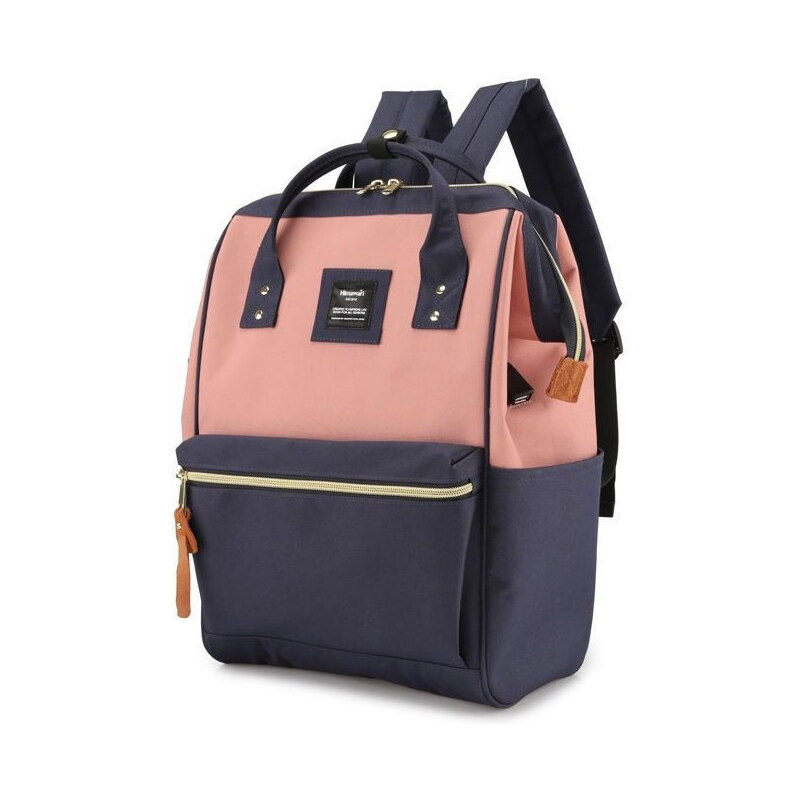 Himawari dámsky batoh s USB Denim Modro ružový 19L 65227612