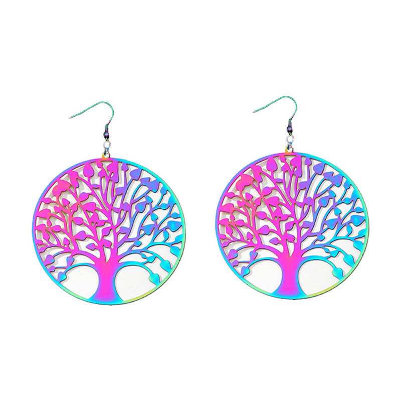 Impress Jewelry Oceľové náušnice kruhy Strom života 45mm 65227667