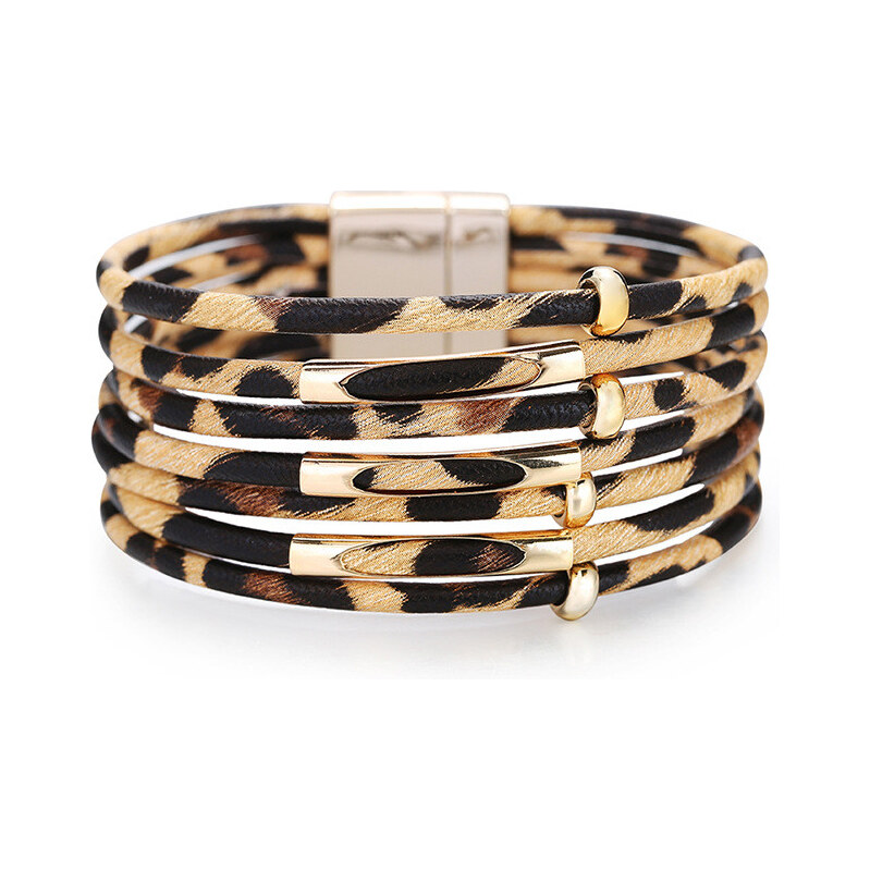 Lodestar Sedemradový náramok Animal Leopard Škvrnitý 65227681