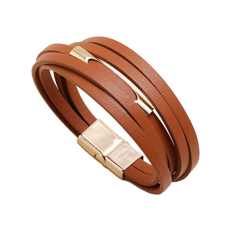 Lodestar Päťradový náramok Gold Eye Hnedý 65227683