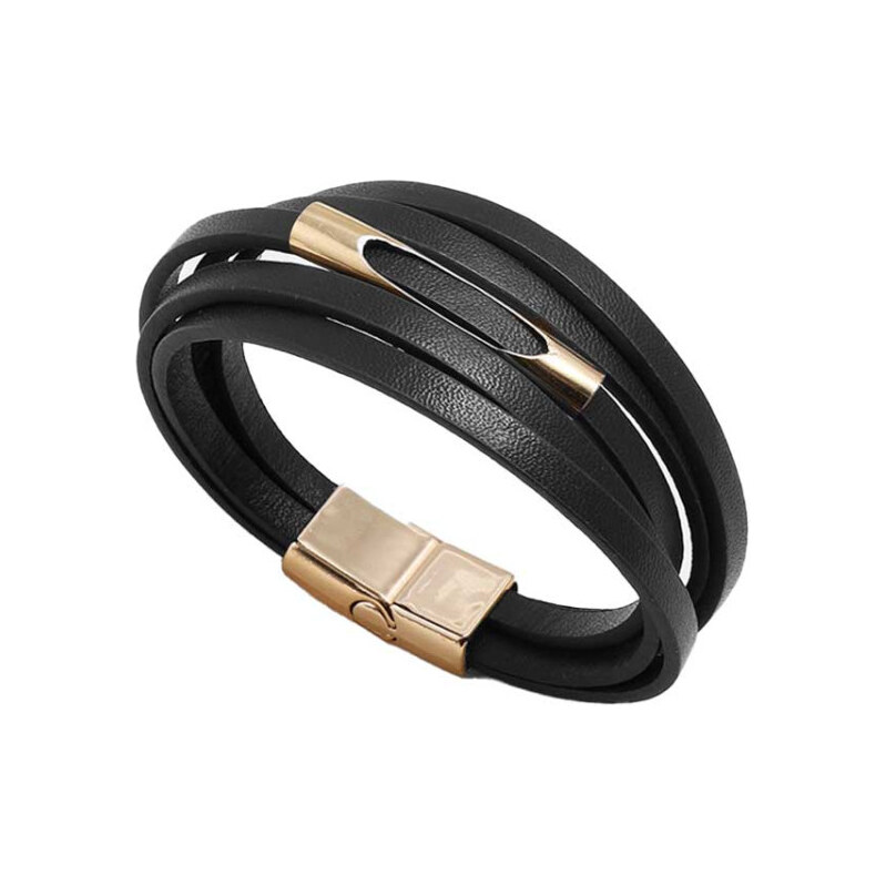 Lodestar Päťradový náramok Gold Eye Čierny 65227686