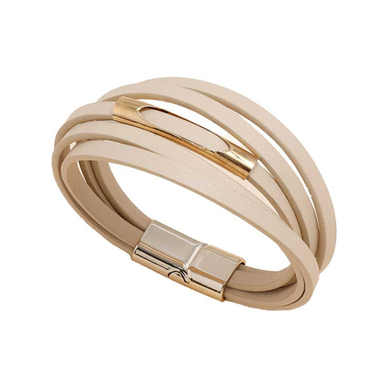 Lodestar Päťradový náramok Gold Eye Béžový 65227684