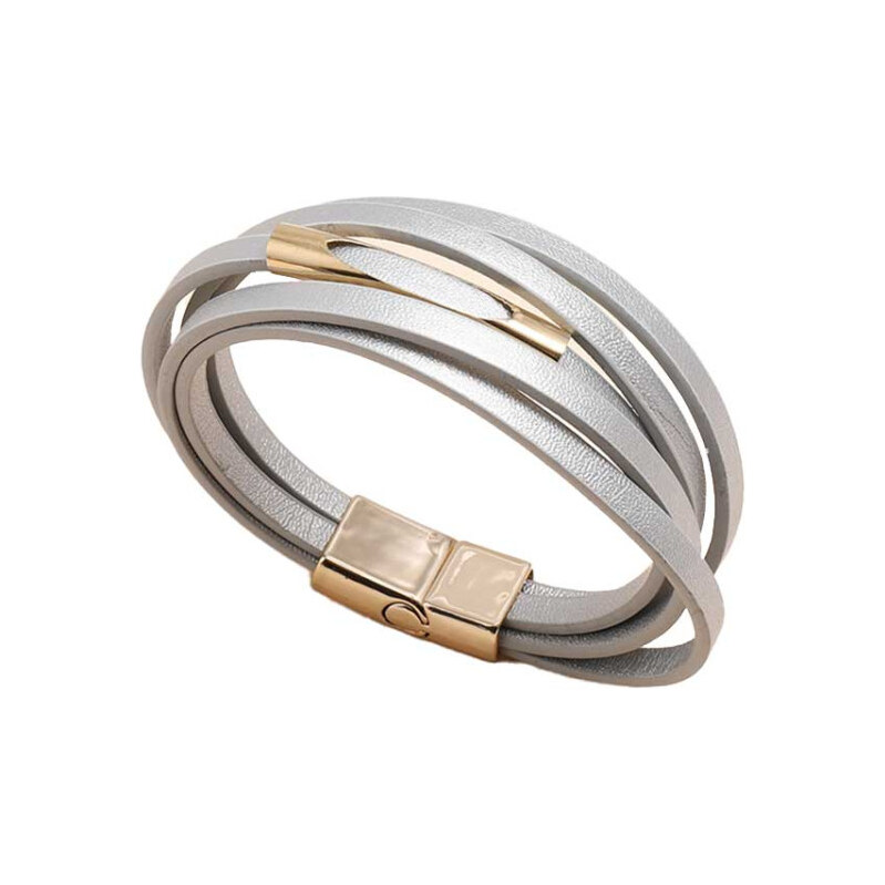 Lodestar Päťradový náramok Gold Eye Strieborný 65227687