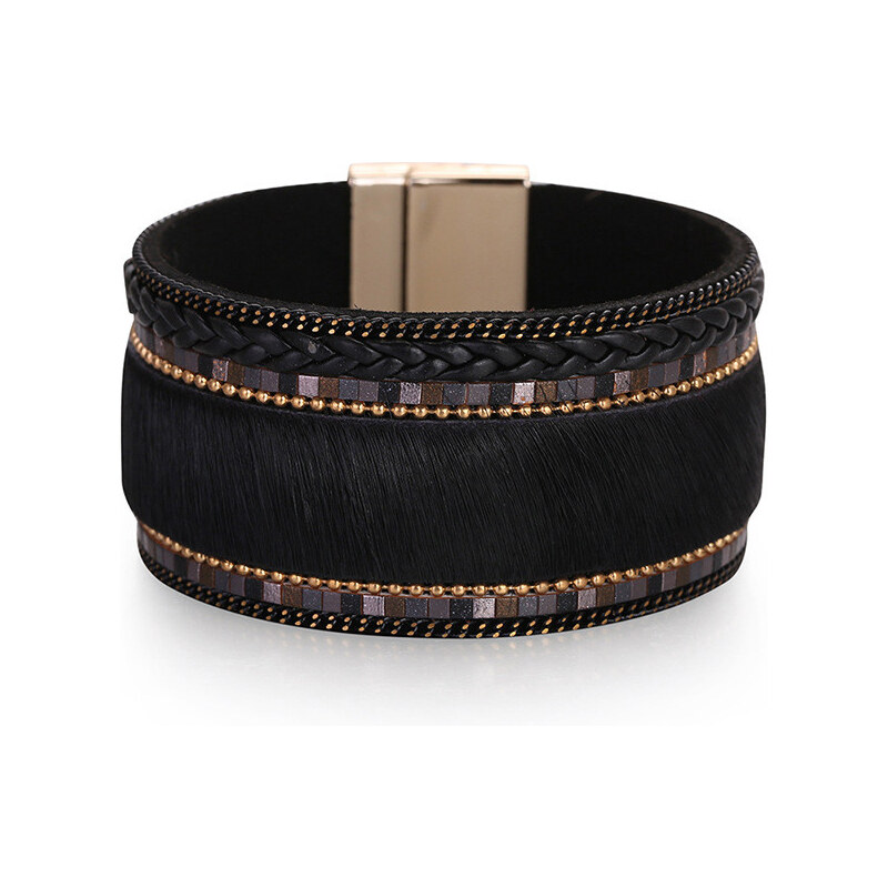 Lodestar Metalický náramok Amozonia Čierna puma 65227702