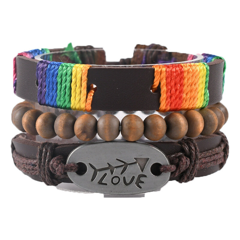 Lodestar Trojdielna sada dámskych náramkov Love Crash 65227707