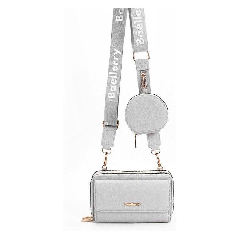 Baellerry Dámska peňaženka s popruhom a vreckom Šedá 65227718