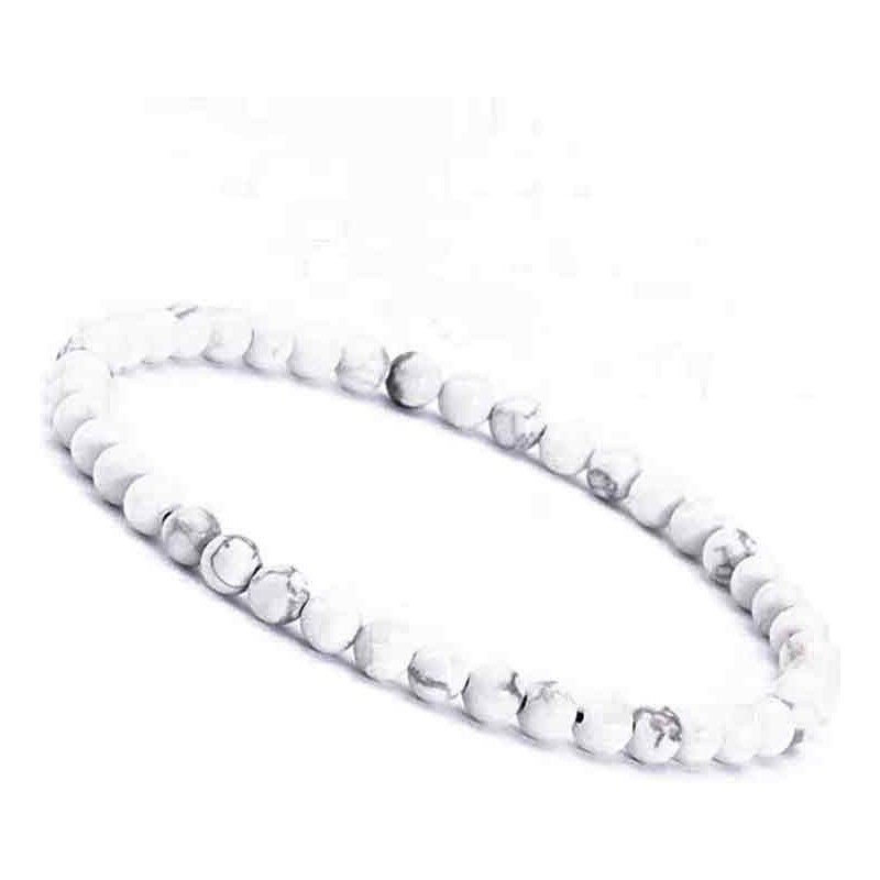 Lodestar Náramok zo syntetických korálikov Biely Magnezit 65227740