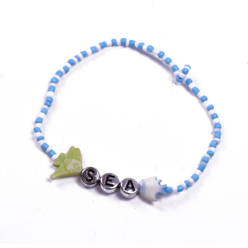Lodestar Náramok zo umelých korálikov Sea Modro-biely 65227793
