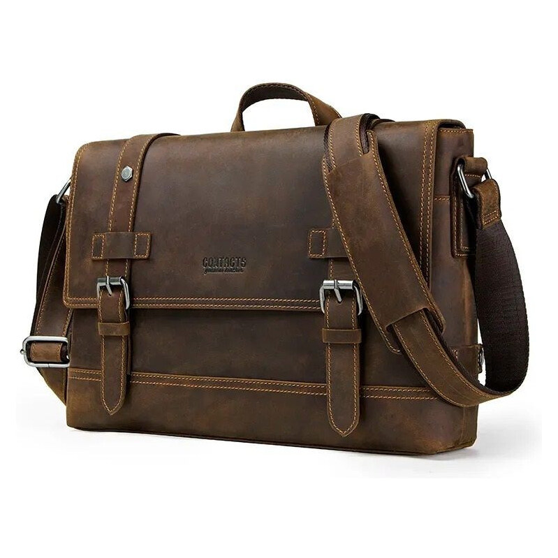 Contacts pánska kožená taška Procope Hnedá 8L 65227785