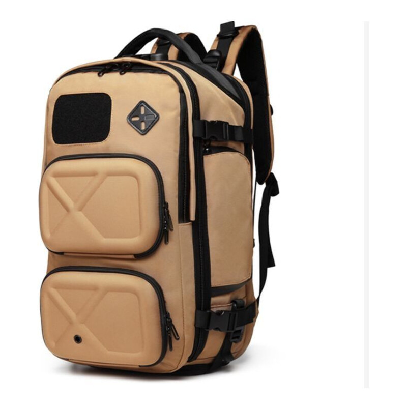 Ozuko Outdoor turistický batoh s USB + zámok Legrand Hnedý 35L 65227813