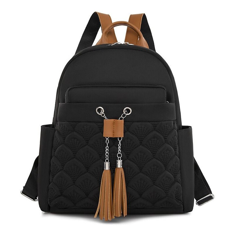 Lifestyle Dámsky stredný batoh so štrasom Čierny 12L 65227861