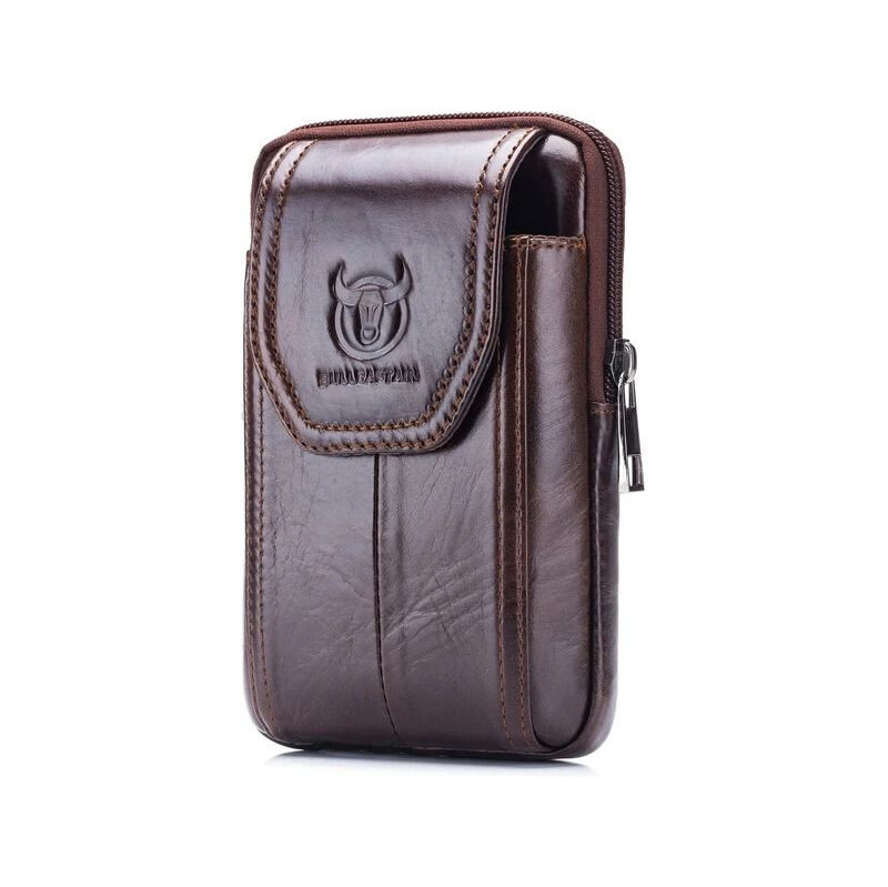 Bullcaptain pánska kožená taška na opasok Vendo Hnedá 65227937