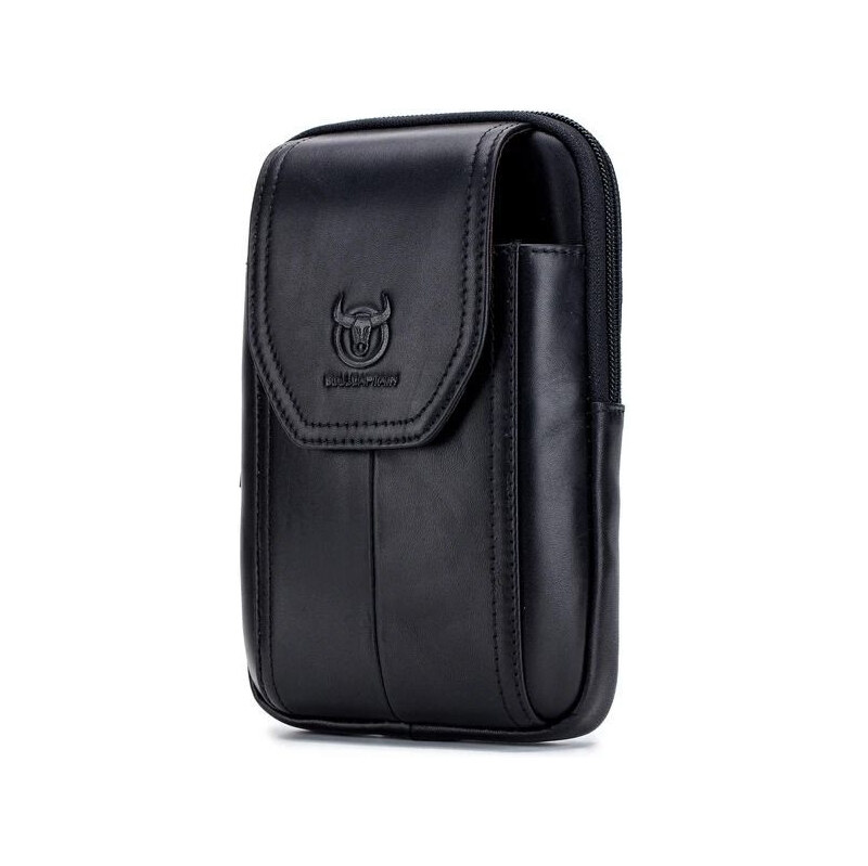 Bullcaptain pánska kožená taška na opasok Vendo Čierna 65227938