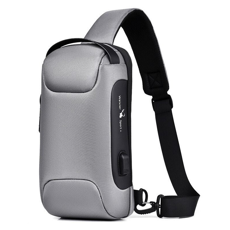 Weixier outdoor batoh cez rameno s USB Eliseo Šedý 5L 65227954