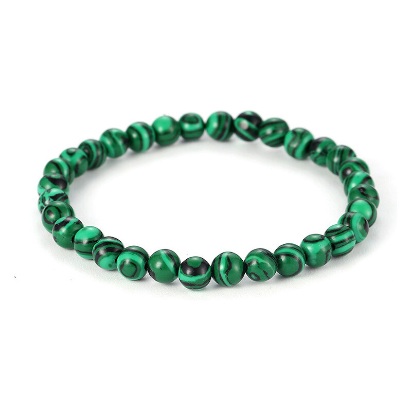 Lodestar Náramok zo syntetických korálikov Zelený Malachit 6mm 65227990