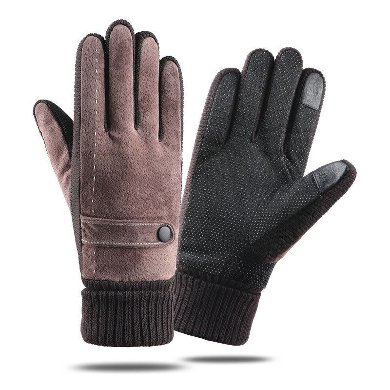 Cixi Pánske kožené zateplené rukavice Borla Brown 65228066