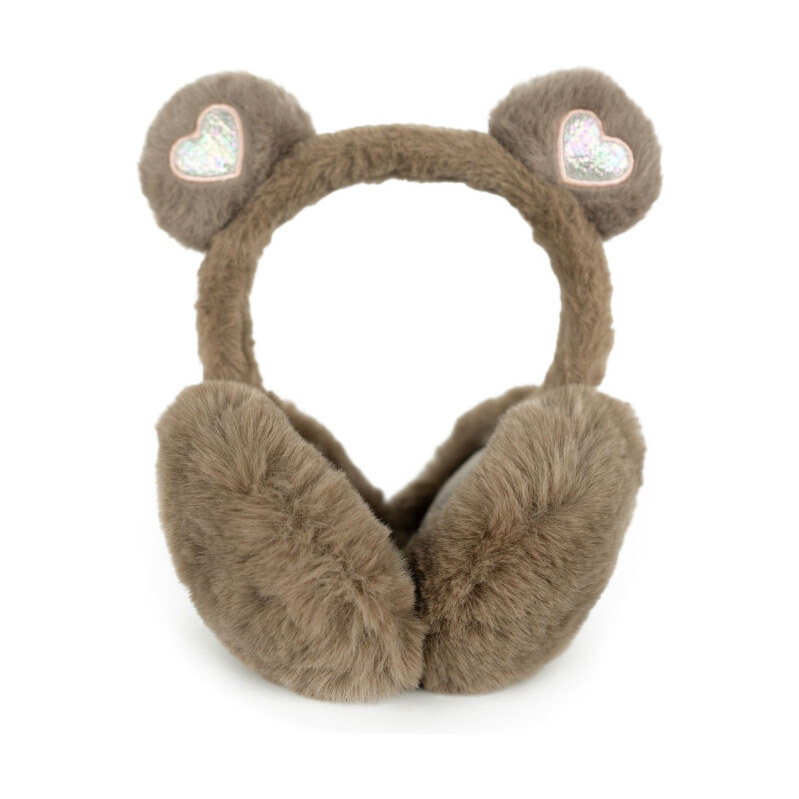 Artofpolo Plyšové klapky na uši Glitter teddy Hnedé 65228089