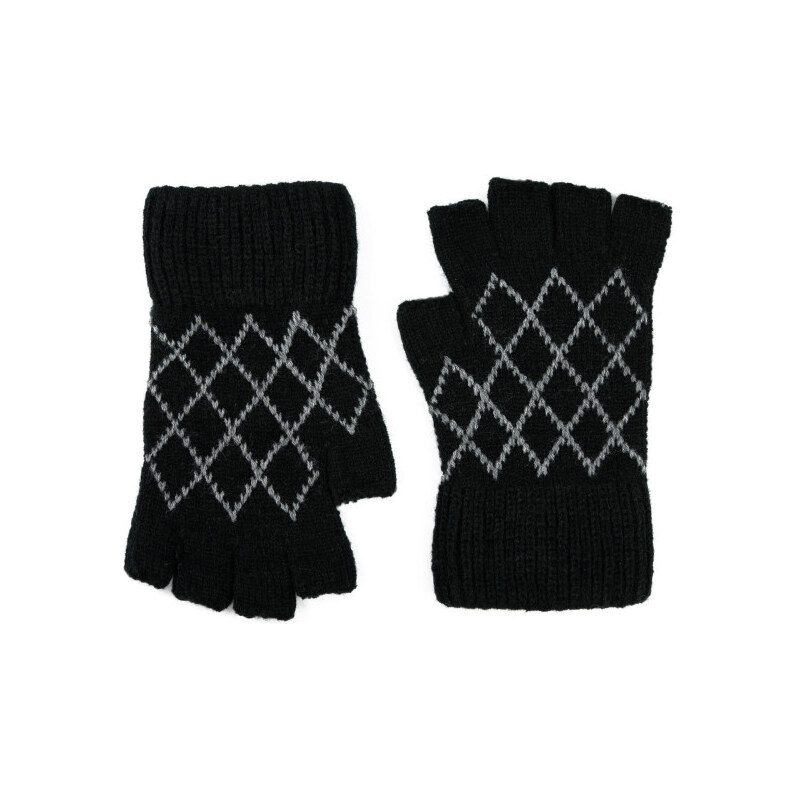 Artofpolo Päťprsté palčiaky s kockovaným vzorom Eiger Čierne 65228093