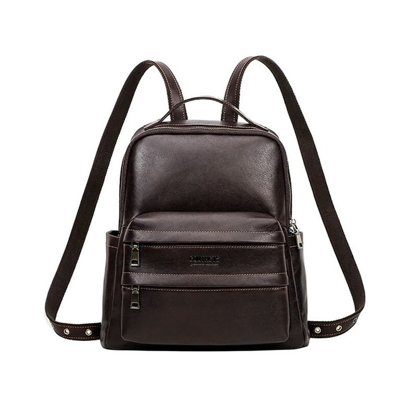 Contacts dámsky kožený batoh Waudru Tmavo Hnedý 11L 65228126