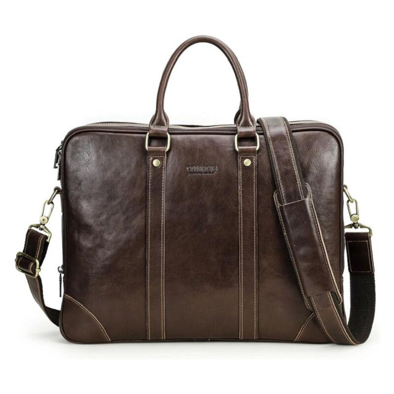 Contacts pánska kožená taška Onuphre Hnedá 10L 65228128