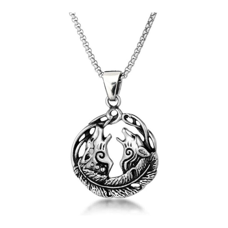 Impress Jewelry Prívesok z chirurgickej ocele Vyjúce vlci 65228197