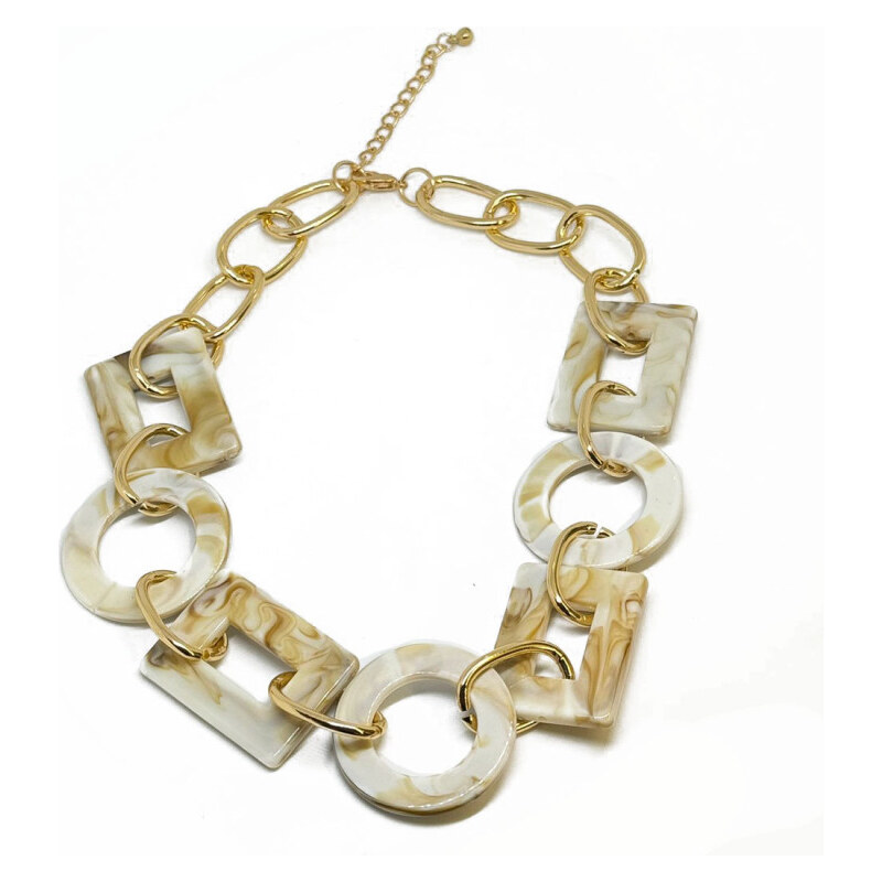 Lodestar Geometrický elegantný náhrdelník Svetlý achát 65228228