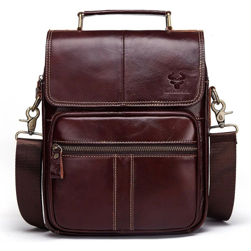 Humerpaul pánska kožená taška Quirin Hnedá 7L 65228257