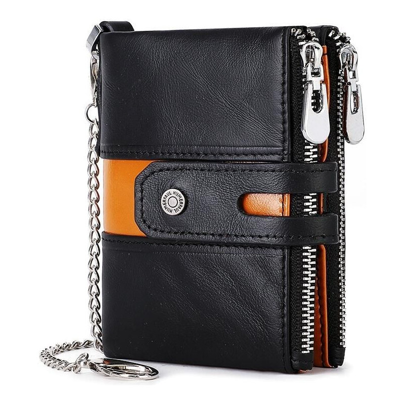 Humerpaul pánska kožená peňaženka s retiazkou Balys Čierna 65228289