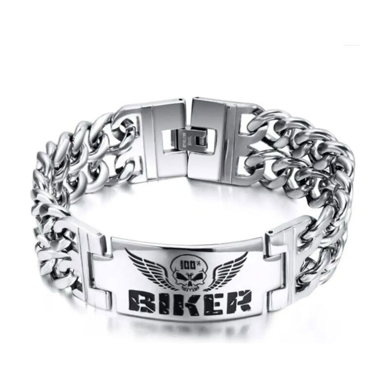 Impress Jewelry Punkový náramok z chirurgickej ocele 100% Biker 65228300