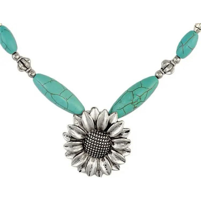 Lodestar Dámsky kvetinový náhrdelník Tyrkysový Gerbera 65228317
