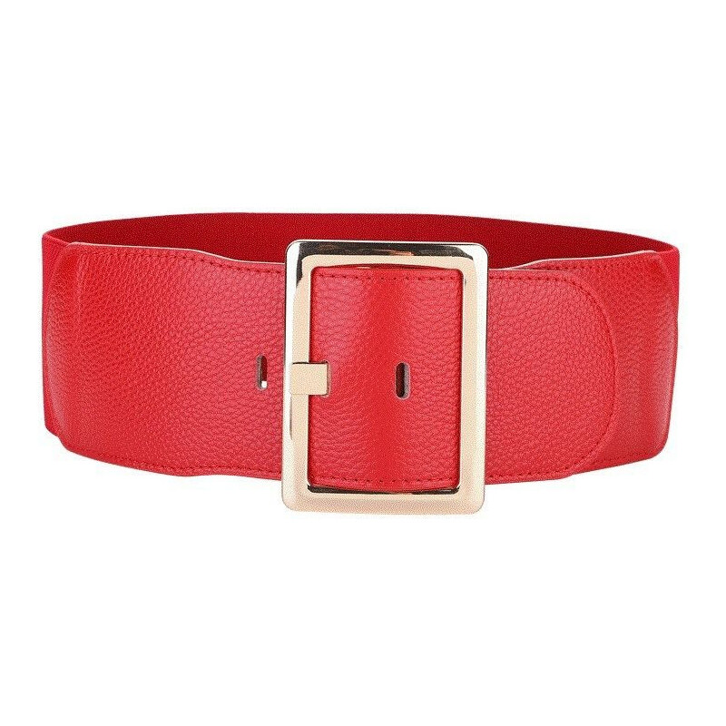 Lifestyle Dámsky kožený elastický strečový opasok Blasia Červený 65228315