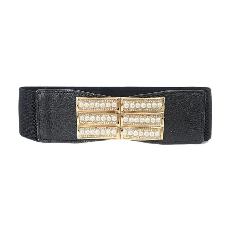 Lifestyle Dámsky pružný elastický opasok na šaty s perličky 65228328